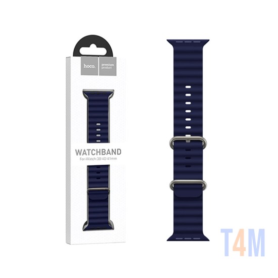 Bracelete de Silicona con Fivela Dupla para iWatch WA12 Series Original Marine (42/44/45/49mm) Azul